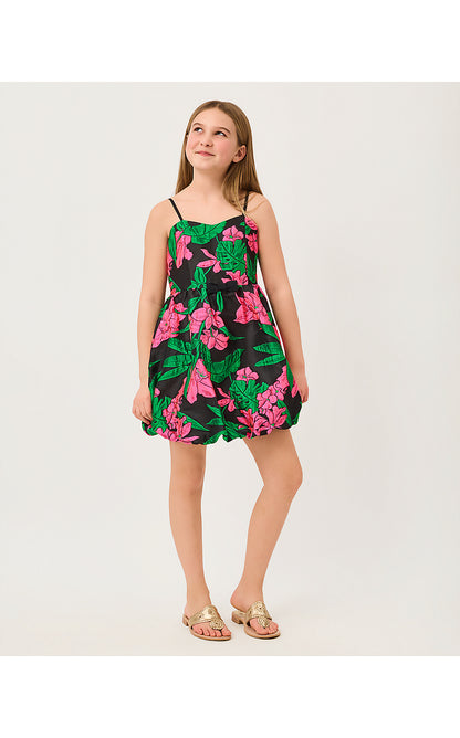 MINI BOWMAN DRESS, NOIR JUNGLE BOUQUET JACQUARD