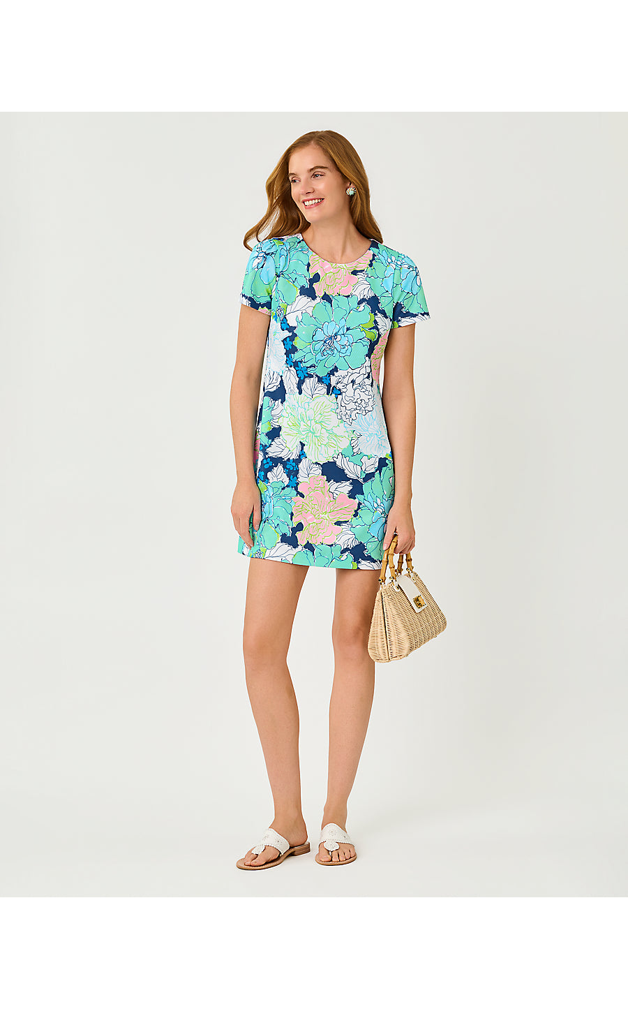 MELODIE SKIRTED ROMPER, STARLIGHT NAVY TENNESSEES HIBISCUS