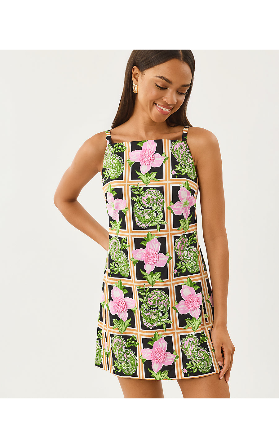 CHELLY SHIFT ROMPER, ONYX WINDOW SHOPPER
