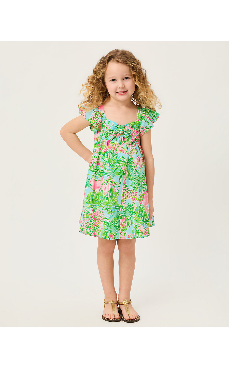 ANIKA BOW DRESS, MULTI ON PARADE