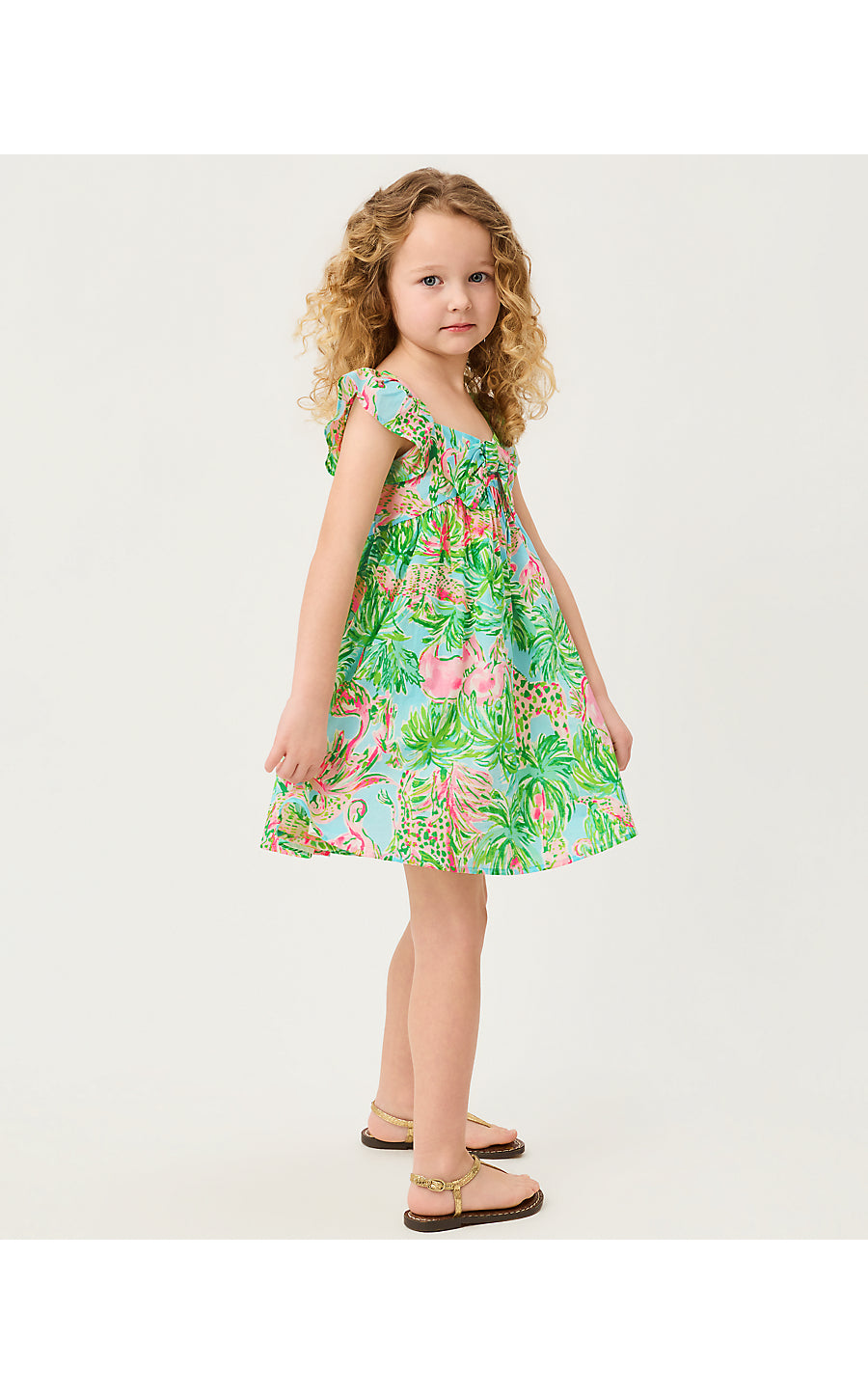 ANIKA BOW DRESS, MULTI ON PARADE