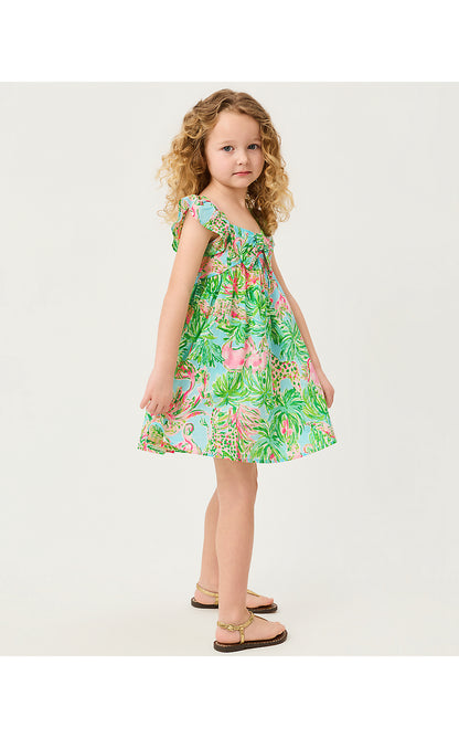 ANIKA BOW DRESS, MULTI ON PARADE