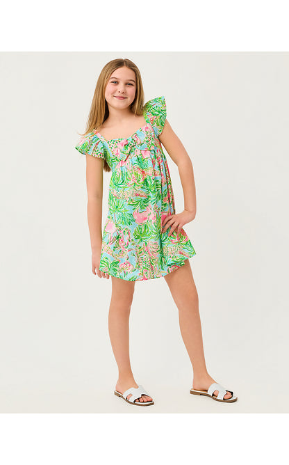 ANIKA BOW DRESS, MULTI ON PARADE