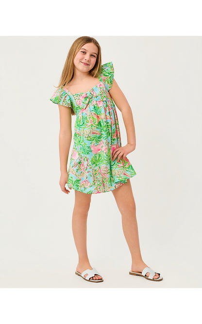 ANIKA BOW DRESS, MULTI ON PARADE
