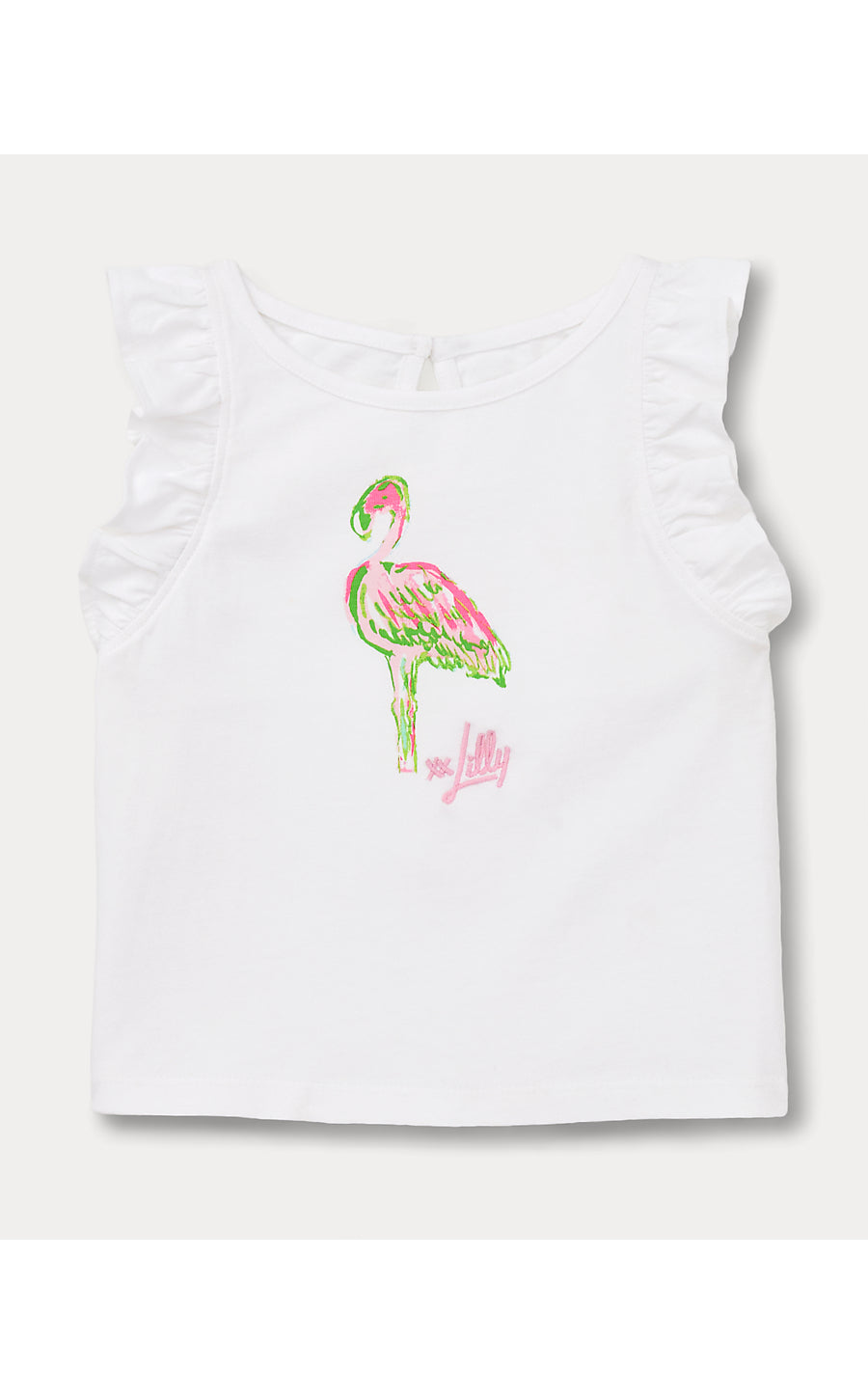 CHICKIE RUFFLE TOP, MULTI ON PARADE GRAPHIC