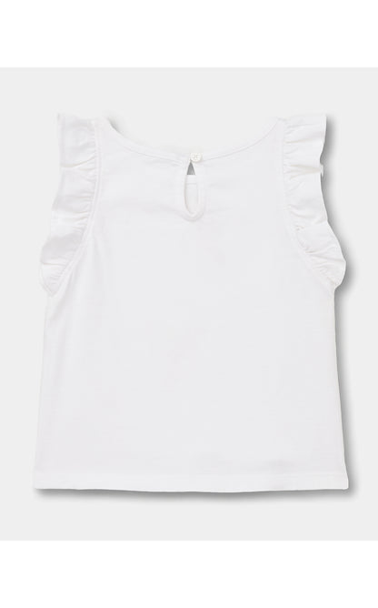 CHICKIE RUFFLE TOP, MULTI ON PARADE GRAPHIC