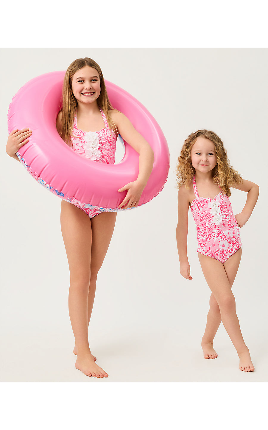 MADDIE FLOWER SWIMSUIT, CONCH SHELL PINK BURST OF JOY