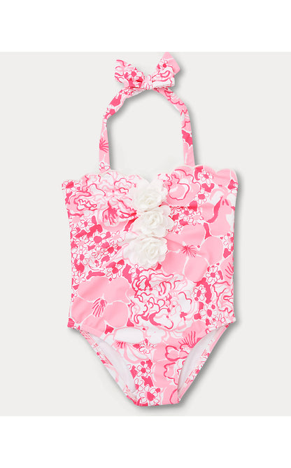 MADDIE FLOWER SWIMSUIT, CONCH SHELL PINK BURST OF JOY