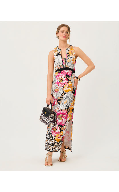 SAYBINE STRETCH MAXI SHIFT, ICED LATTE PEONY PERFECTION ENGINEERED WOVEN MAXI SHIFT