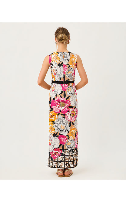 SAYBINE STRETCH MAXI SHIFT, ICED LATTE PEONY PERFECTION ENGINEERED WOVEN MAXI SHIFT