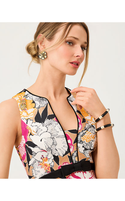 SAYBINE STRETCH MAXI SHIFT, ICED LATTE PEONY PERFECTION ENGINEERED WOVEN MAXI SHIFT