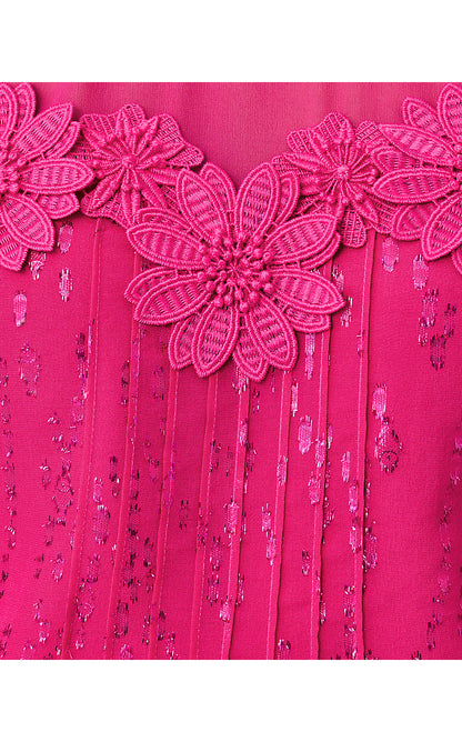 GAIL SILK TOP, BERRY BOUQUET FISH CLIP CHIFFON