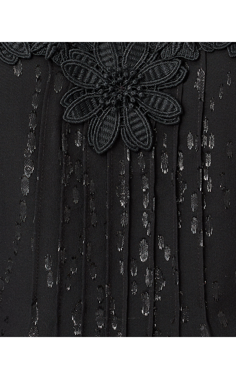 GAIL SILK TOP, NOIR FISH CLIP CHIFFON