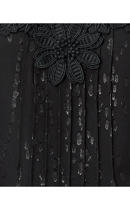 GAIL SILK TOP, NOIR FISH CLIP CHIFFON