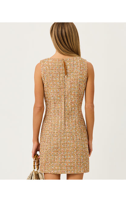 BINDY SHIFT ROMPER, ICED LATTE GOLDEN AGE EYELASH BOUCLE