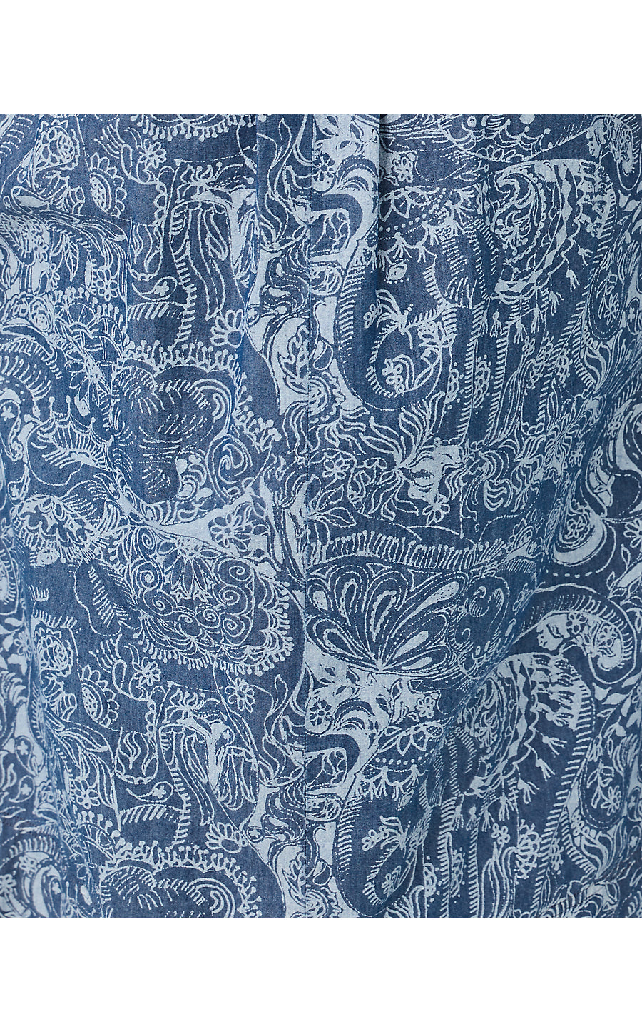 CALLOWAY MIDI DRESS, INDIGO ALL DAY CHAMBRAY PAISLEY PARADE PIGMENT