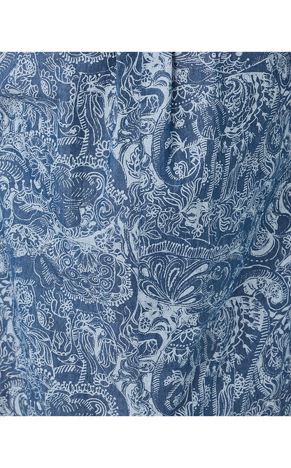 CALLOWAY MIDI DRESS, INDIGO ALL DAY CHAMBRAY PAISLEY PARADE PIGMENT