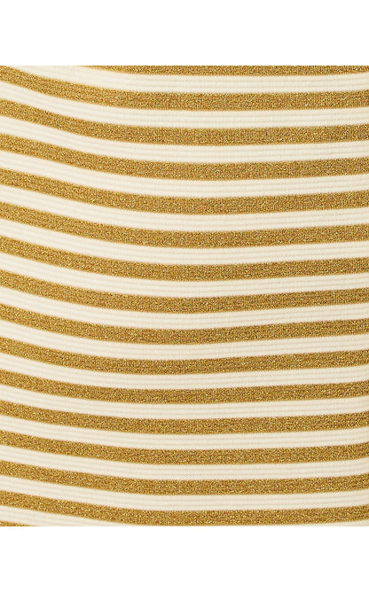 FALLON DRESS, GOLD METALLIC OTTOMAN STRIPE