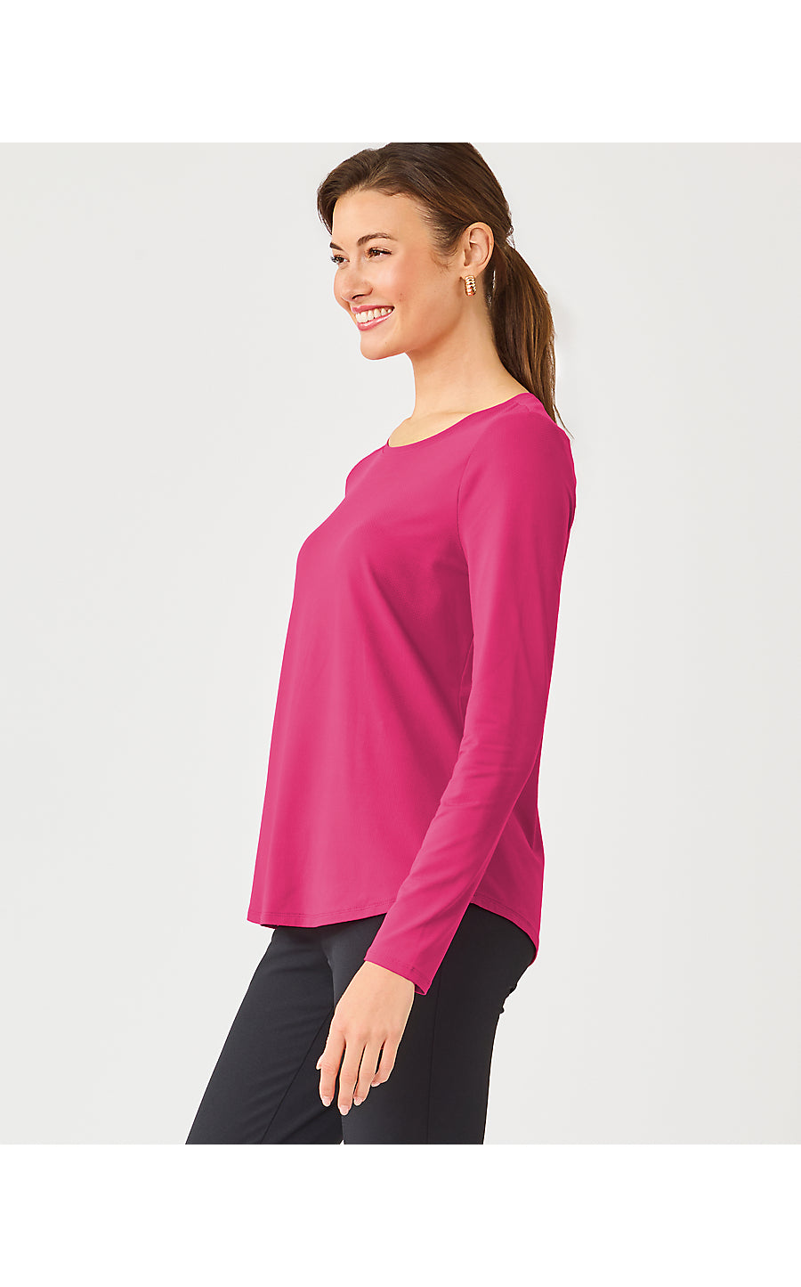 WESTLEY LONG SLEEVE ACTIVE TEE, BERRY BOUQUET