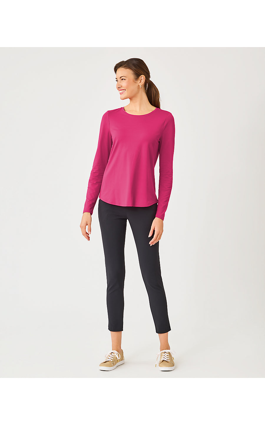 WESTLEY LONG SLEEVE ACTIVE TEE, BERRY BOUQUET