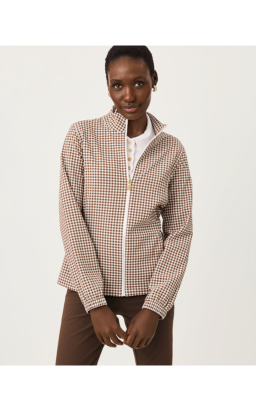 AINSLEY JACKET UPF 50+, COCO BEACH MINI PERFORMANCE GINGHAM