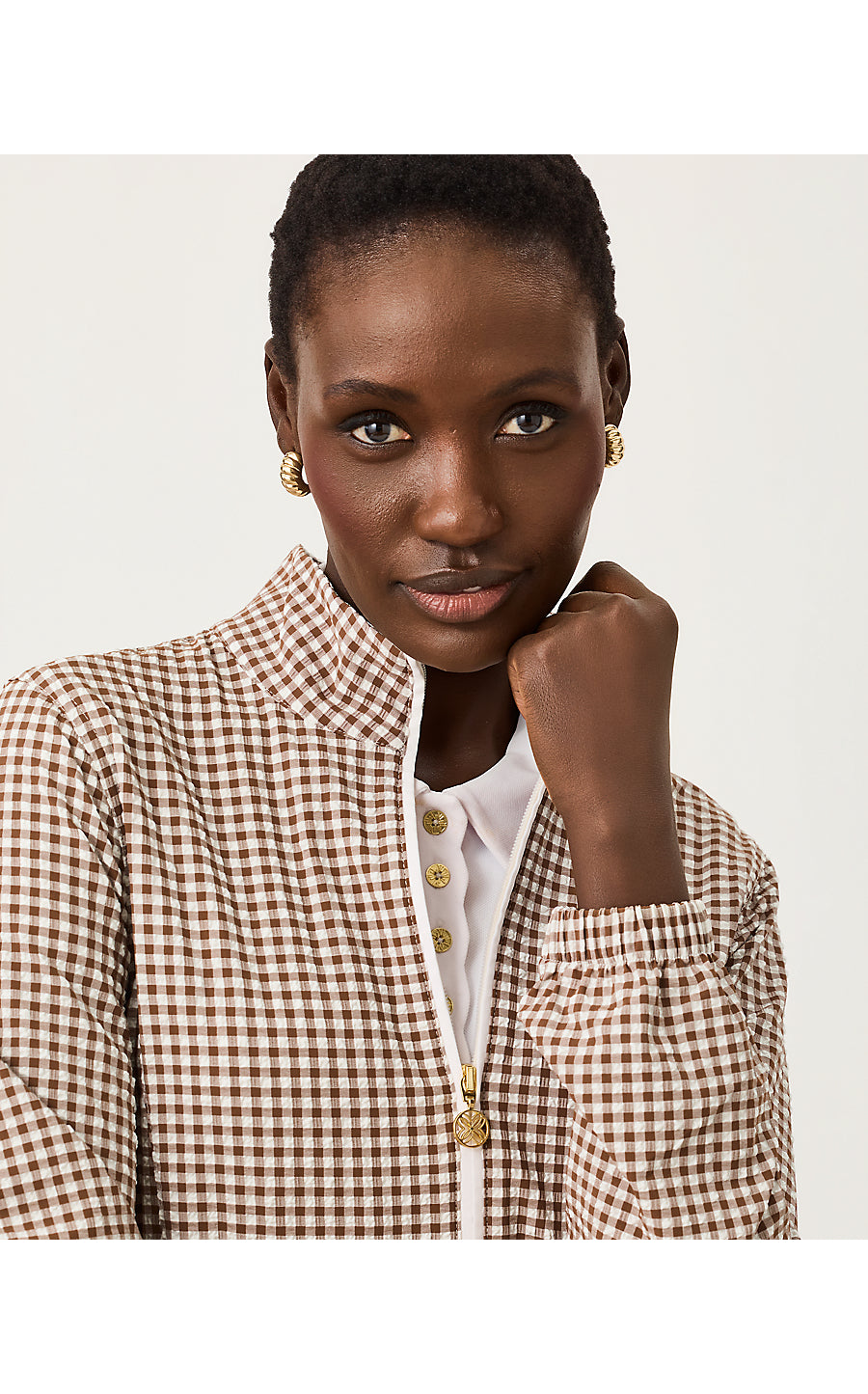 AINSLEY JACKET UPF 50+, COCO BEACH MINI PERFORMANCE GINGHAM