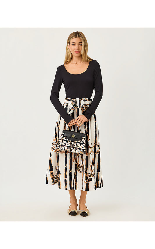 EVERETT MIDI DRESS, COCONUT BAMBOO BLISS