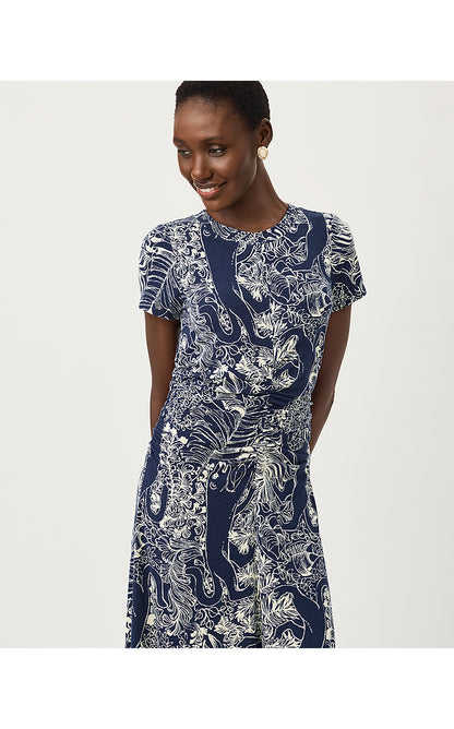 ALMA MIDI DRESS UPF 50+, LOW TIDE NAVY PALM PROWL