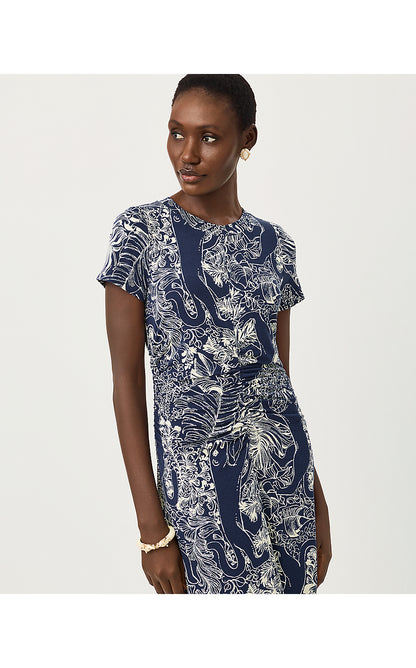ALMA MIDI DRESS UPF 50+, LOW TIDE NAVY PALM PROWL