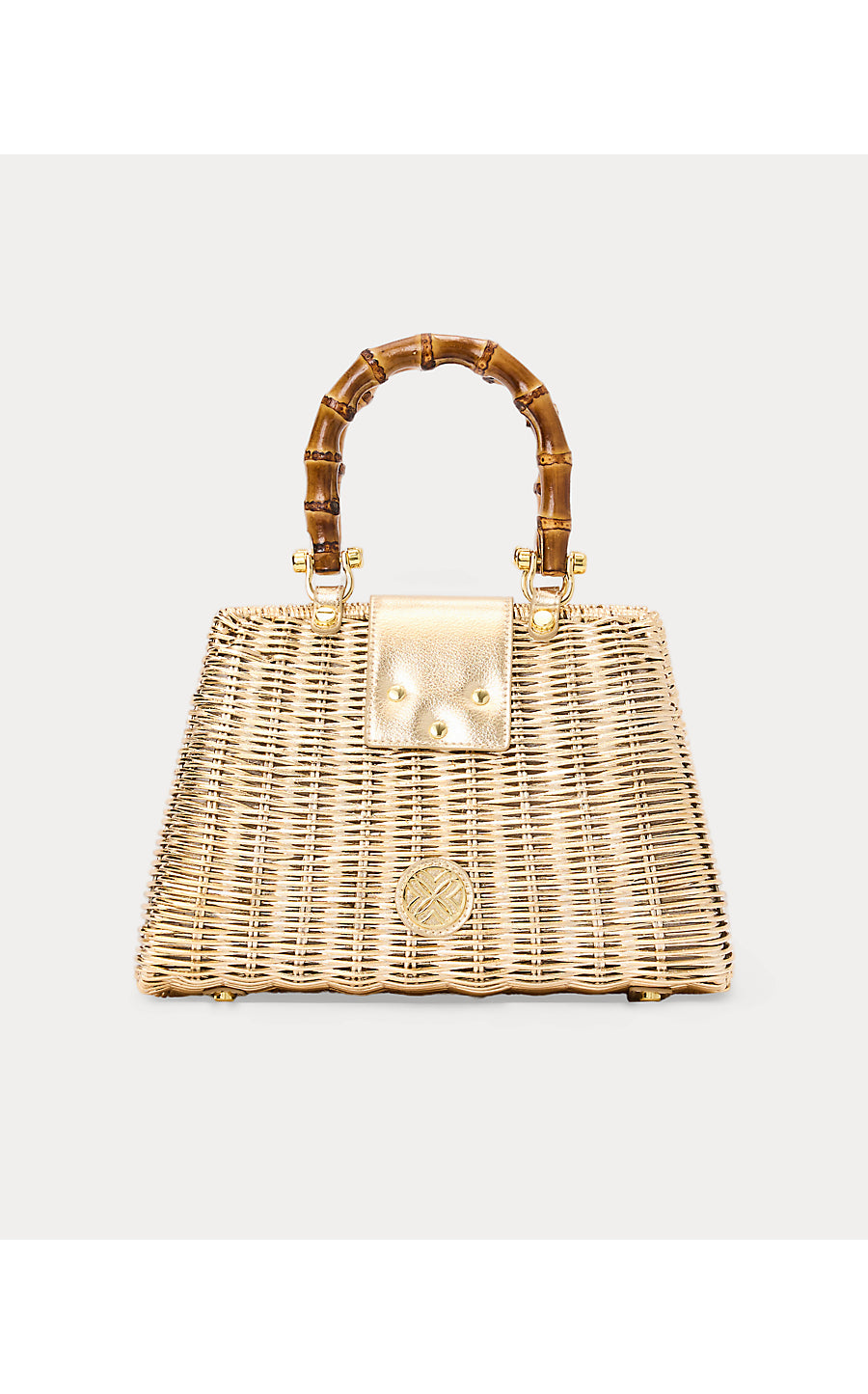 LEENA TOP HANDLE BAG, Gold Metallic