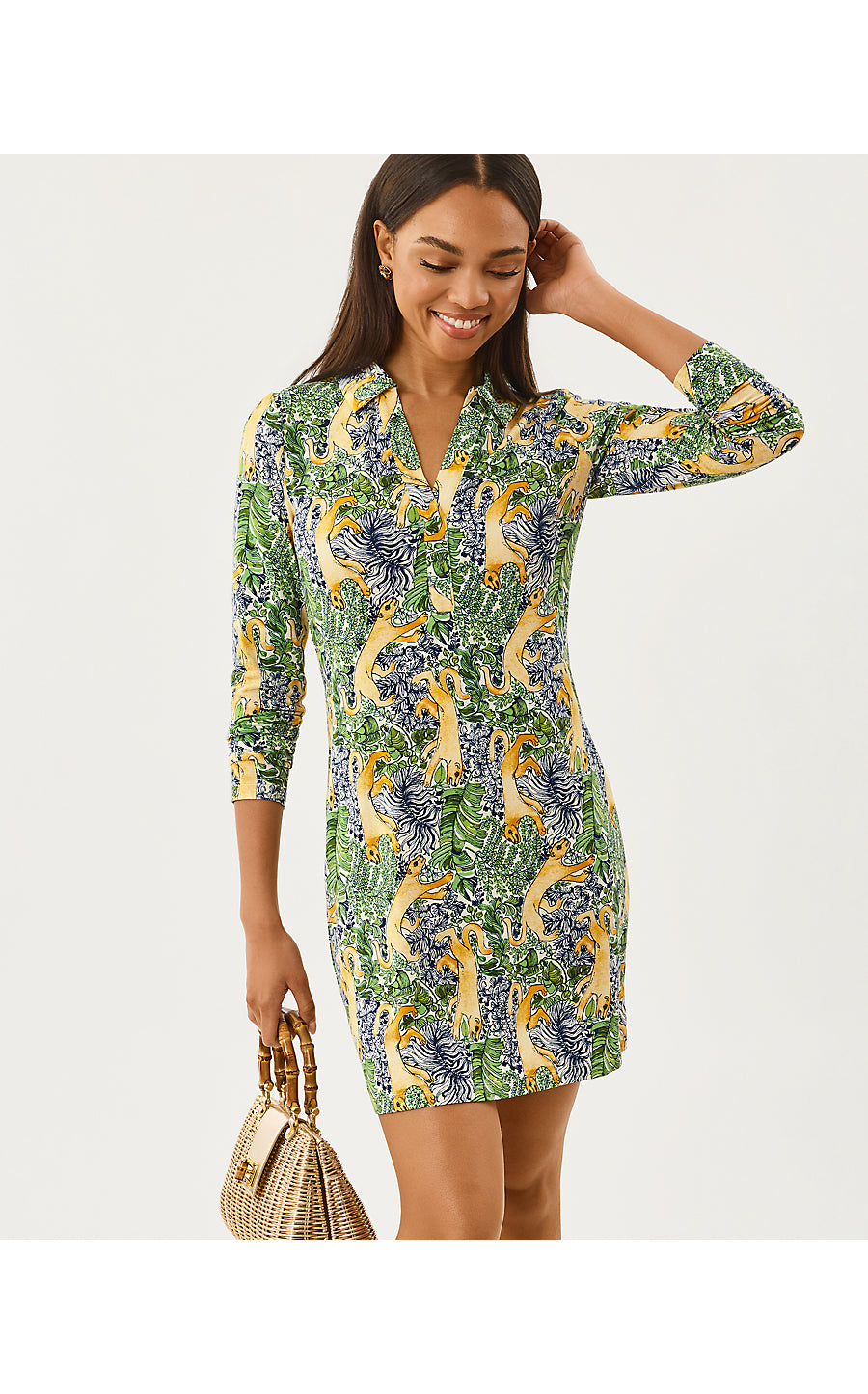 OLLIE DRESS UPF 50+, MULTI LIL PALM PROWL