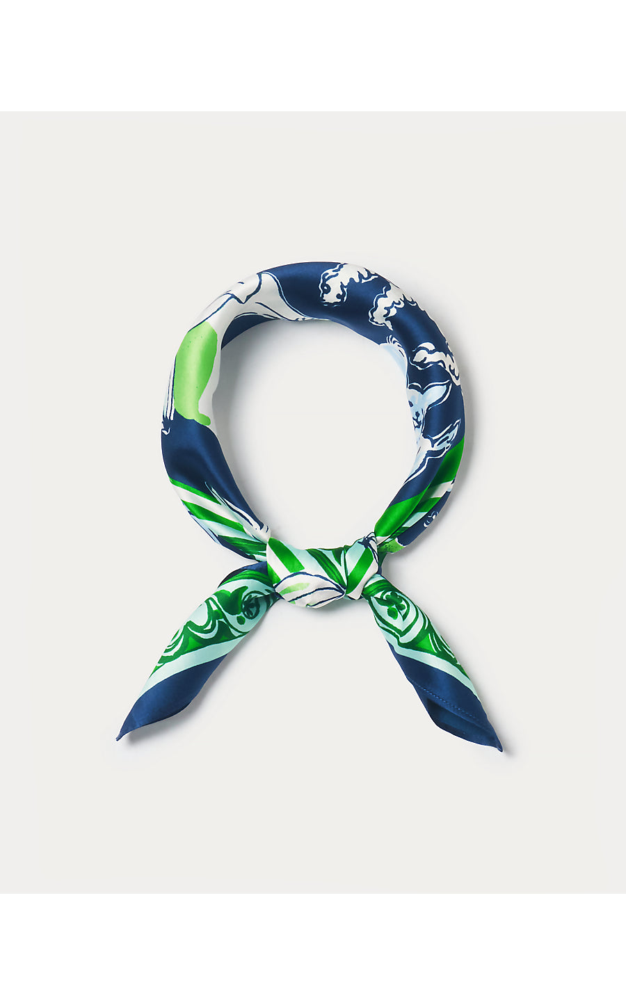 POINCIANA SILK SCARF, LOW TIDE NAVY CANINE COUTURE ENGINEERED SCARF