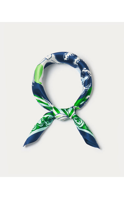 POINCIANA SILK SCARF, LOW TIDE NAVY CANINE COUTURE ENGINEERED SCARF