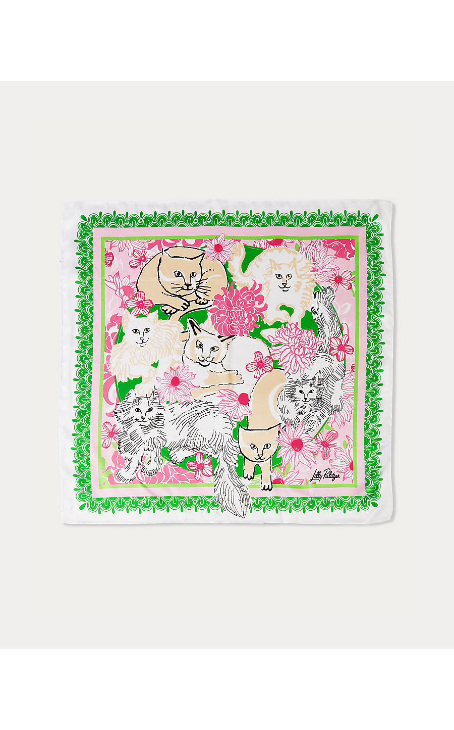 POINCIANA SILK SCARF, MULTI NINE LIVES SOCIETY ENGINEERED SCARF