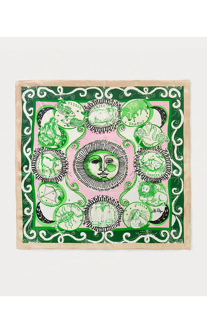 COLONY SILK SCARF, CONCH SHELL PINK WRITTEN IN THE STARS ENGINEERED SCARF