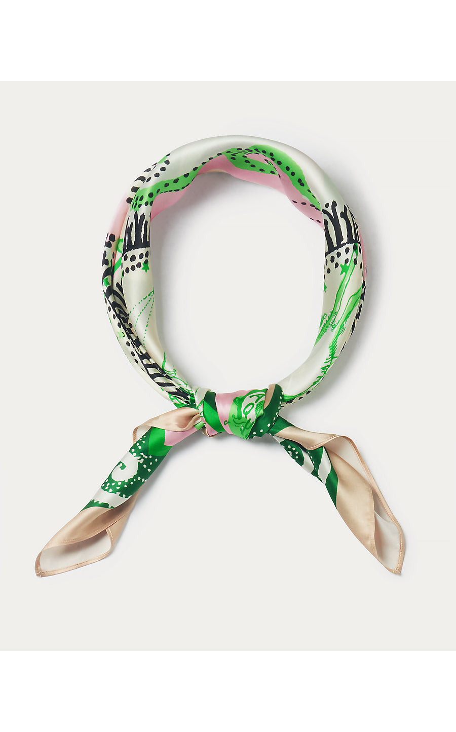 COLONY SILK SCARF, CONCH SHELL PINK WRITTEN IN THE STARS ENGINEERED SCARF