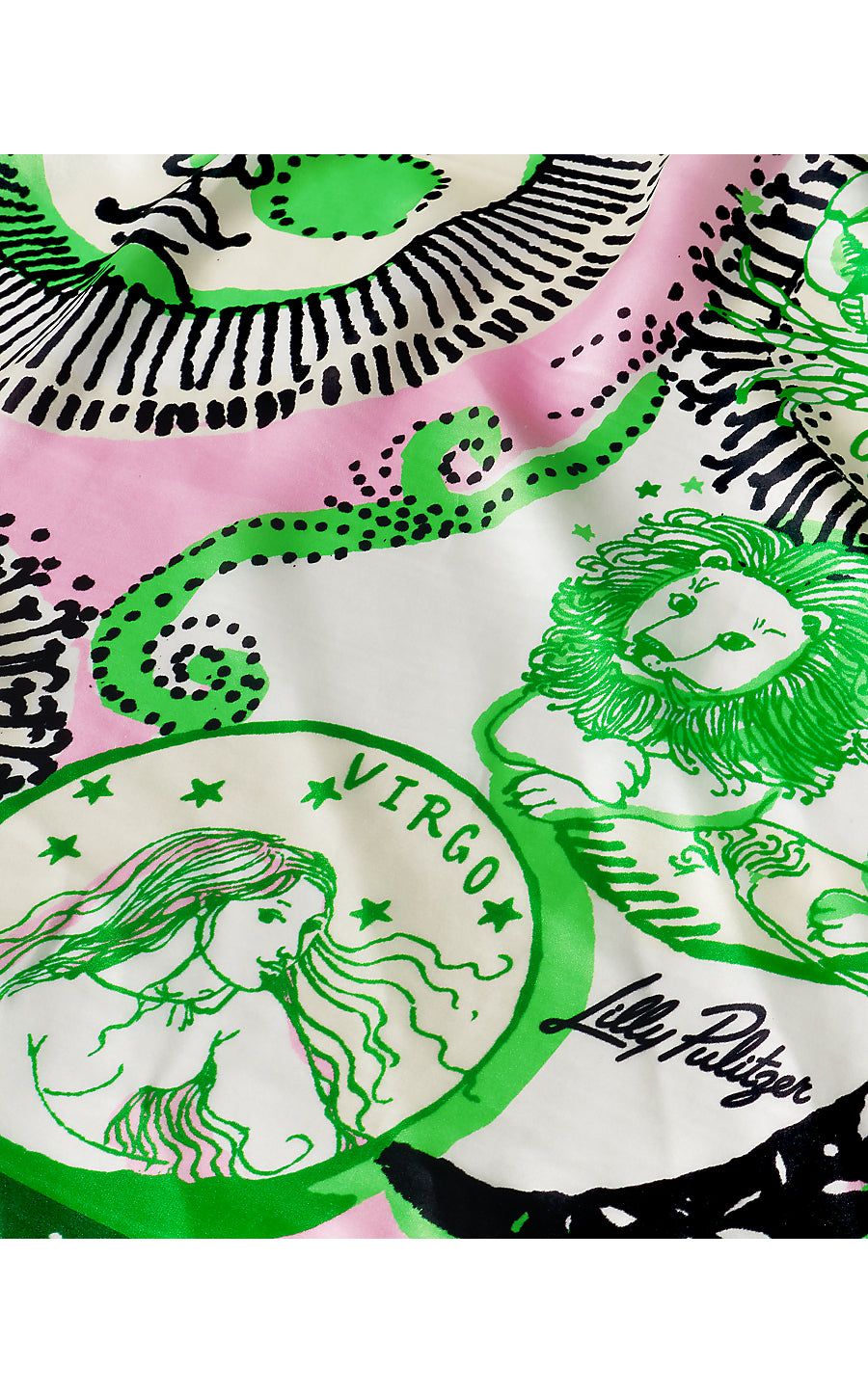 COLONY SILK SCARF, CONCH SHELL PINK WRITTEN IN THE STARS ENGINEERED SCARF