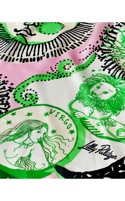 COLONY SILK SCARF, CONCH SHELL PINK WRITTEN IN THE STARS ENGINEERED SCARF