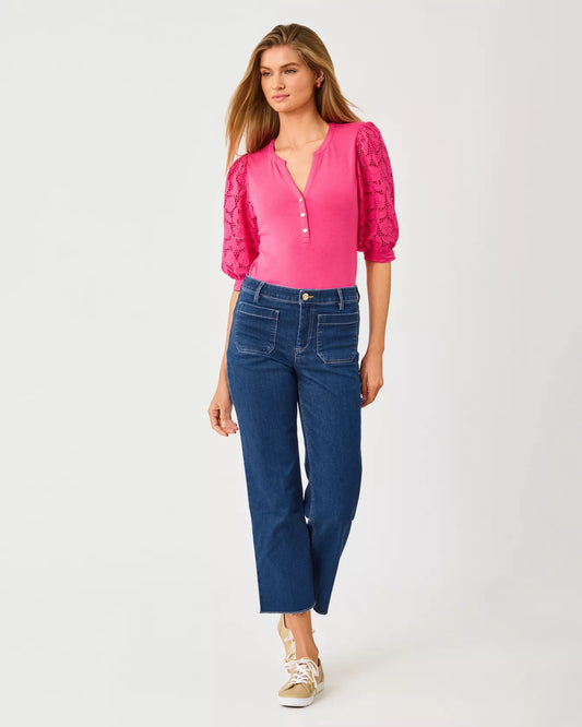 HARLEEN HIGH RISE CROP JEAN, MEDIUM WASH
