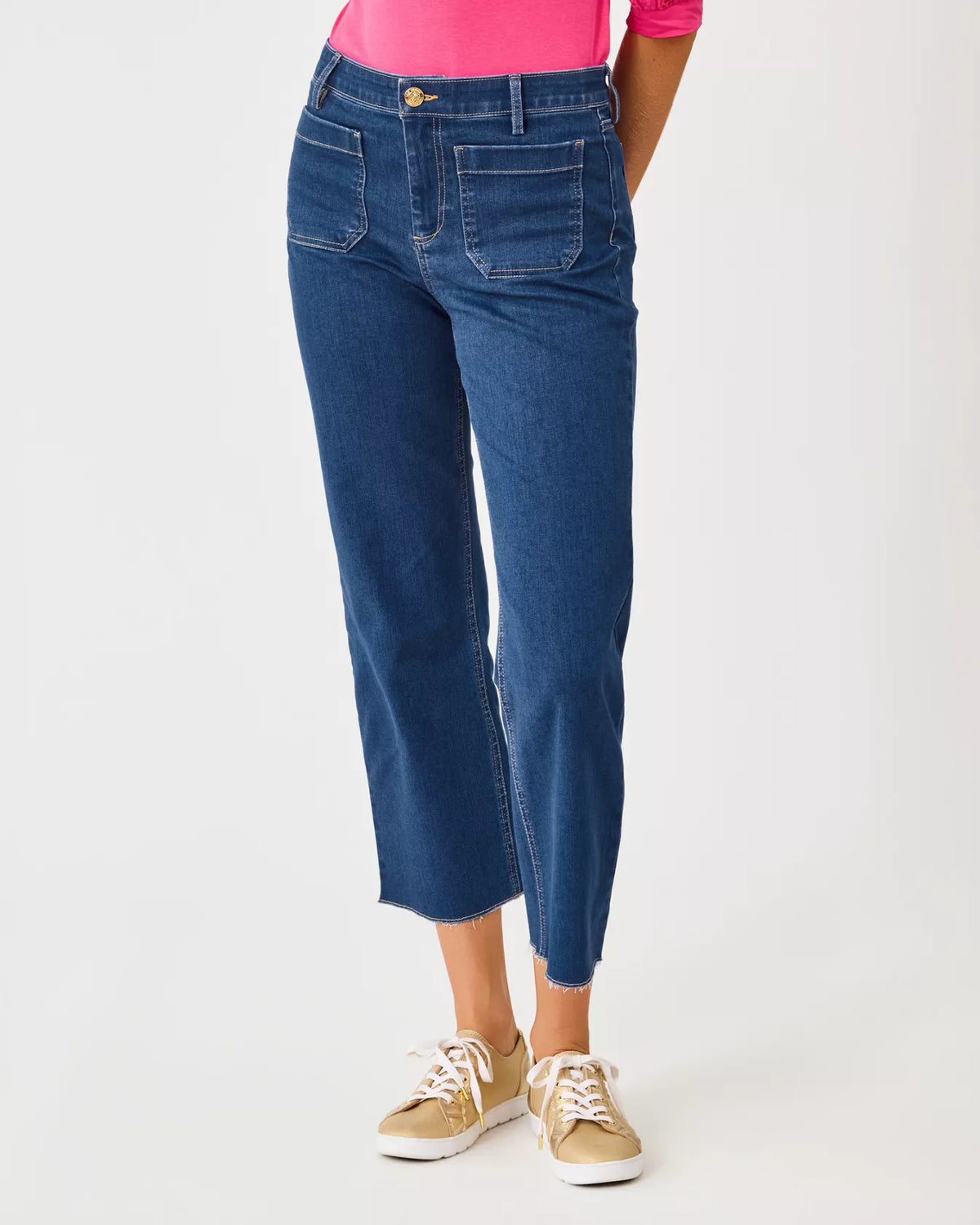HARLEEN HIGH RISE CROP JEAN, MEDIUM WASH