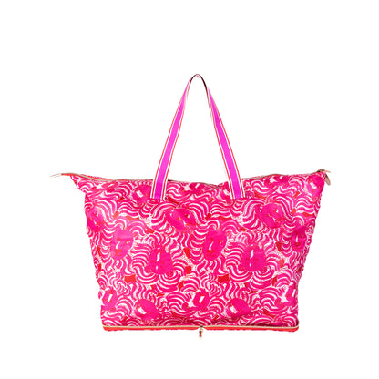 Packable Tote, Strawberry Red Pride of Lilly