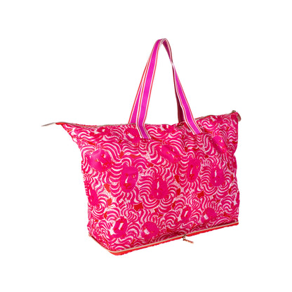 Packable Tote, Strawberry Red Pride of Lilly