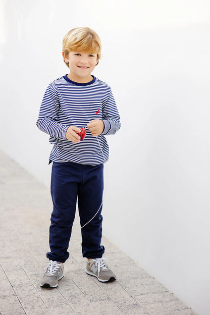 Gates Sweeney Sweatpant - Pima, 
Nantucket Navy/Richmond Red