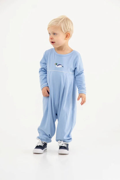 Long Sleeve Bradford Romper, 
Sarasota Sky/Worth Ave White/Duck
