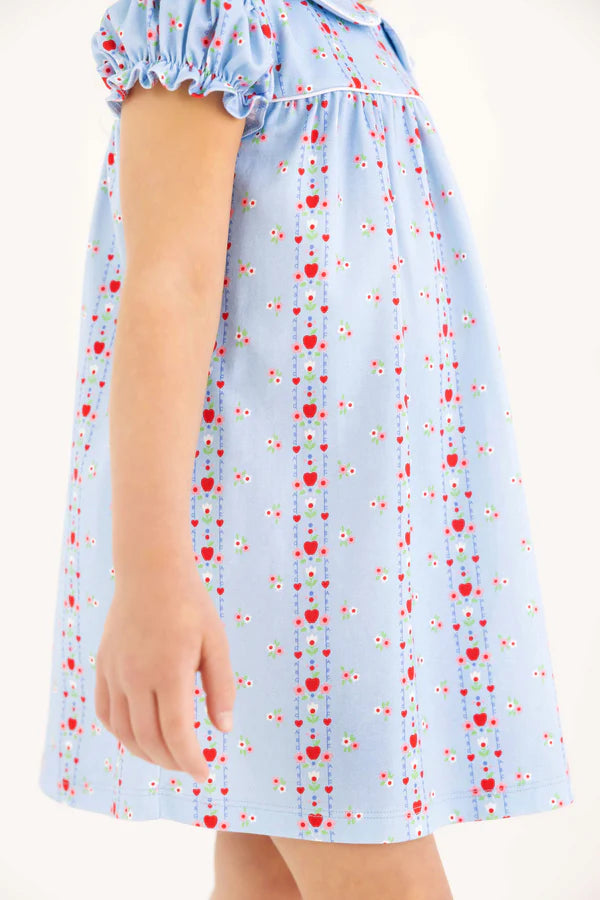 Holly Day Dress - Normal Weight Pima, 
First Day Flowers/Worth Ave White/Richmond Red