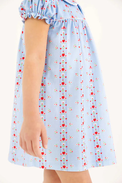 Holly Day Dress - Normal Weight Pima, 
First Day Flowers/Worth Ave White/Richmond Red