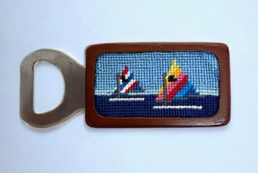 NEEDLEPOINT BOTTLE OPENER, DAY SAILOR