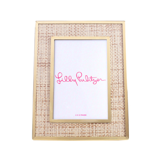 Medium 4" x 6"  Picture Frame, Raffia Mat