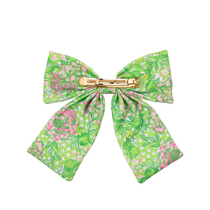 Large Barrette Bow, Lime Feeling Good