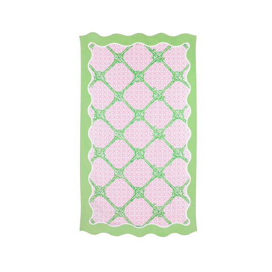 Scalloped Beach Towel, Butterfly Trellis